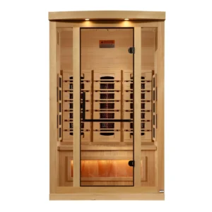 Golden Designs 2-Person Full Spectrum Infrared Sauna w/ Himalayan Salt Bar