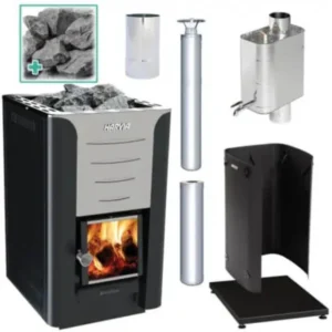 Harvia Pro 20 Deluxe Wood Burning Stove Kit - Stainless Steel